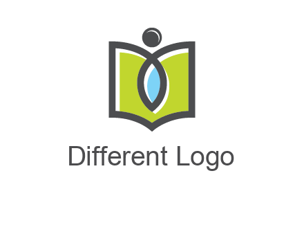 abstract person with book and drop logo