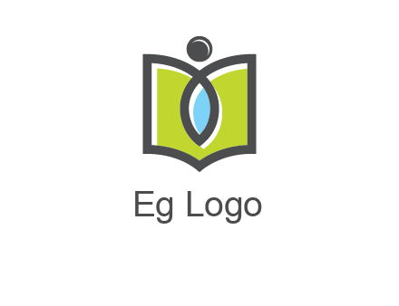 abstract person with book and drop logo
