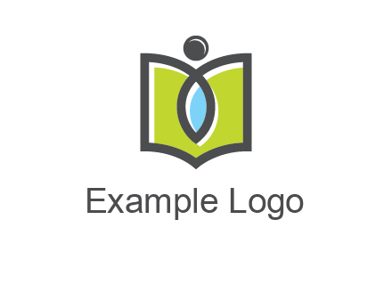 abstract person with book and drop logo