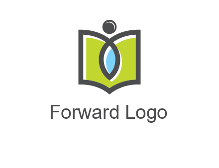 abstract person with book and drop logo