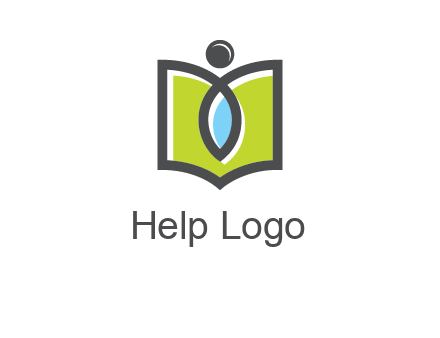 abstract person with book and drop logo