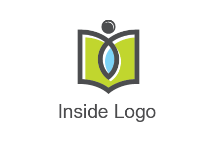 abstract person with book and drop logo