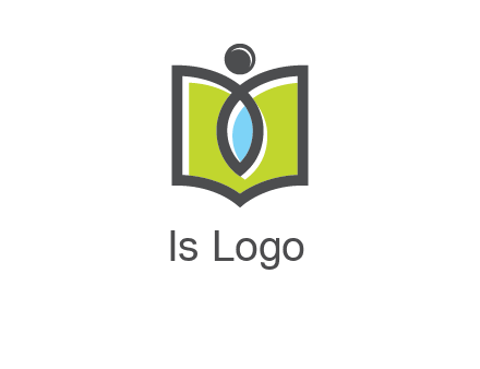 abstract person with book and drop logo