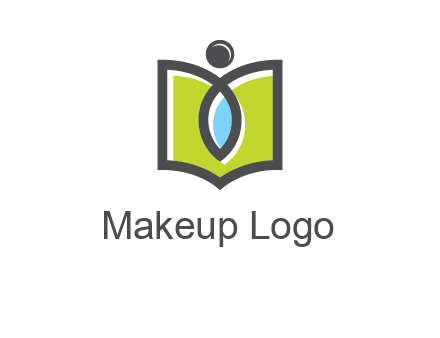abstract person with book and drop logo