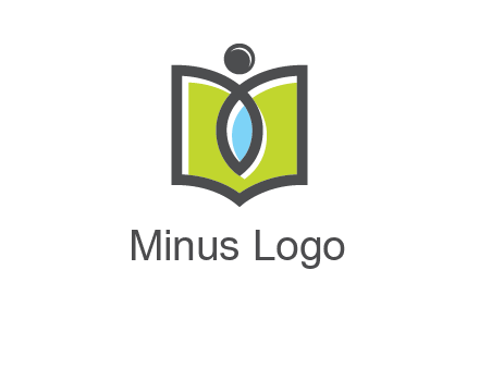 abstract person with book and drop logo
