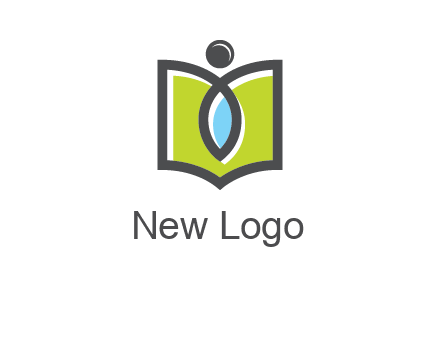 abstract person with book and drop logo