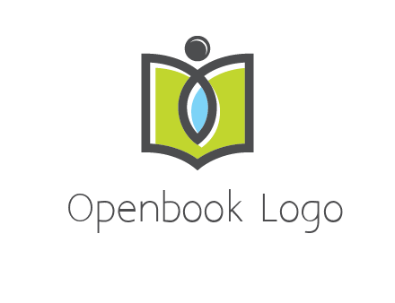 abstract person with book and drop logo