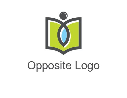 abstract person with book and drop logo