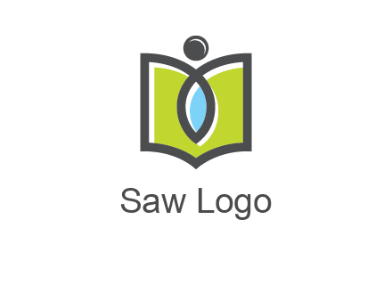 abstract person with book and drop logo