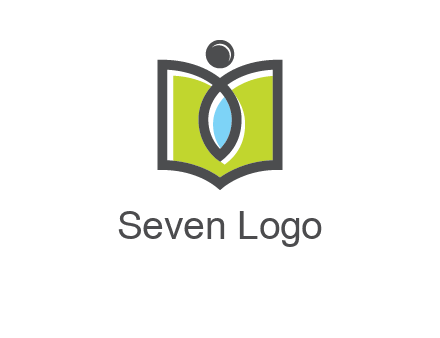 abstract person with book and drop logo
