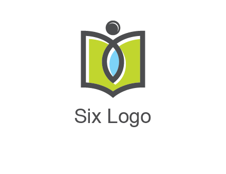 abstract person with book and drop logo