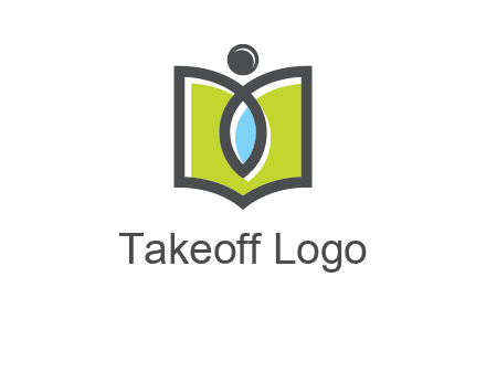 abstract person with book and drop logo