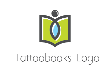 abstract person with book and drop logo