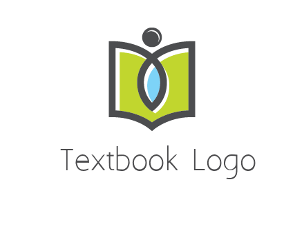 abstract person with book and drop logo
