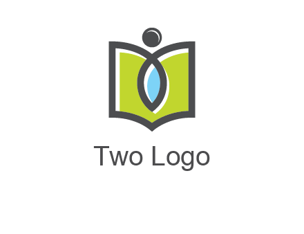 abstract person with book and drop logo