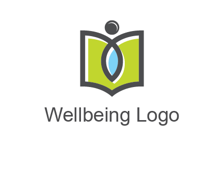 abstract person with book and drop logo