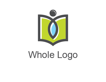abstract person with book and drop logo