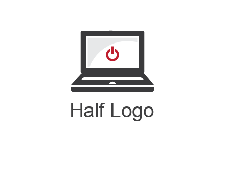 power button inside the laptop icon
