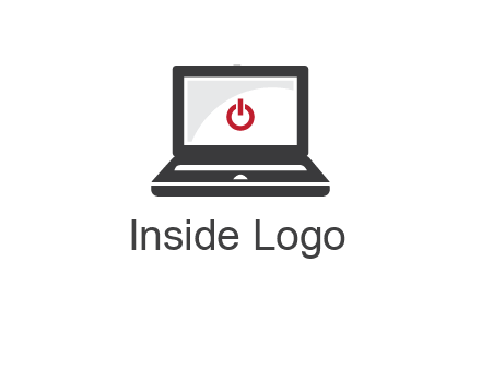 power button inside the laptop icon
