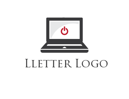 power button inside the laptop icon