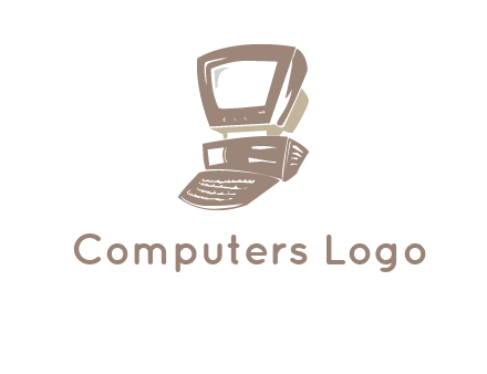 retro desktop computer graphic