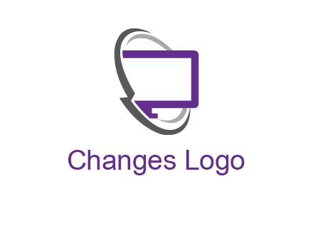 monitor inside the circle orbit icon
