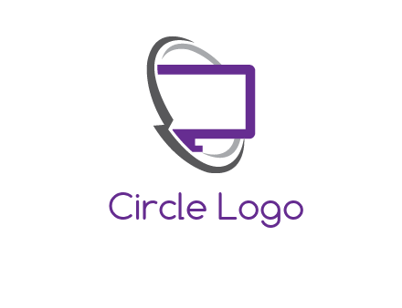 monitor inside the circle orbit icon