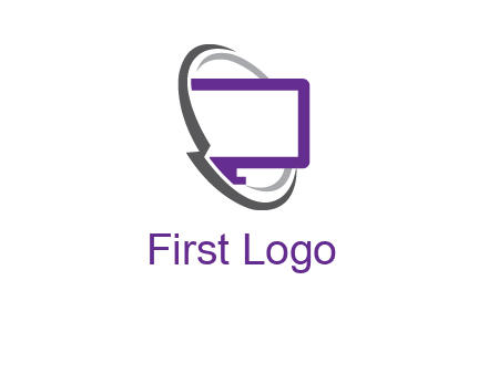 monitor inside the circle orbit icon
