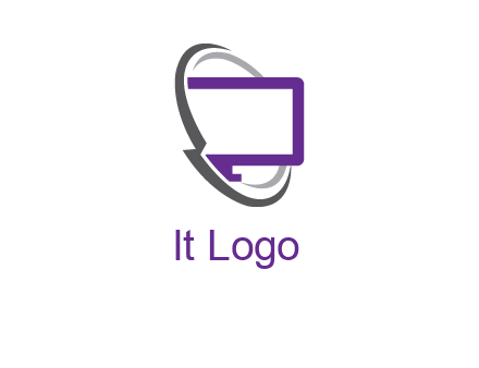 monitor inside the circle orbit icon