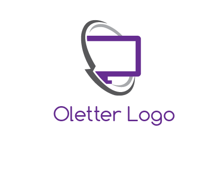 monitor inside the circle orbit icon