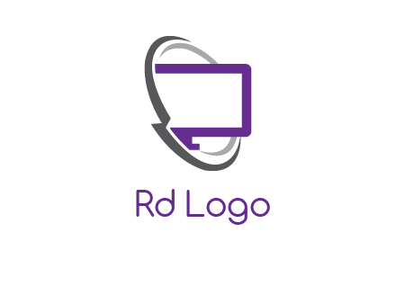 monitor inside the circle orbit icon