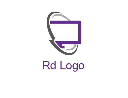 monitor inside the circle orbit icon