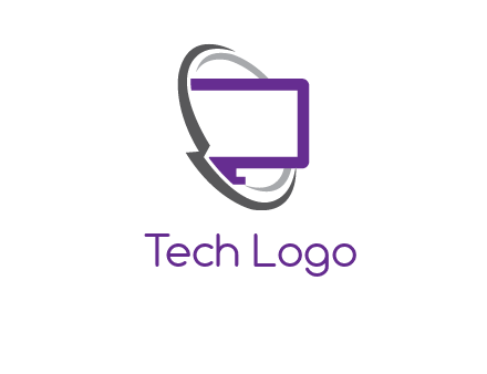 monitor inside the circle orbit icon