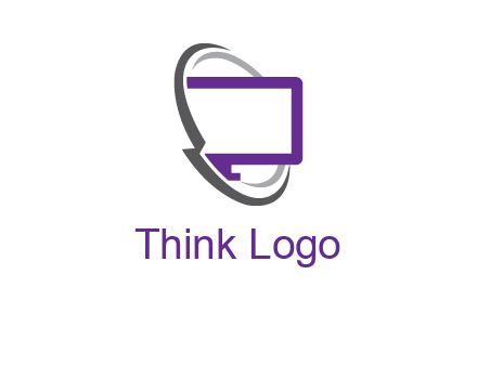 monitor inside the circle orbit icon