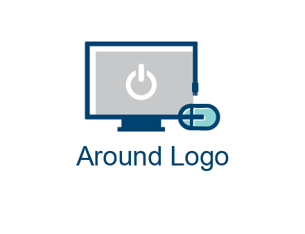 power button inside the monitor with mouse icon
