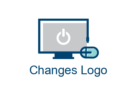 power button inside the monitor with mouse icon