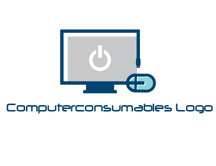 power button inside the monitor with mouse icon
