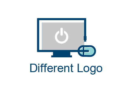 power button inside the monitor with mouse icon