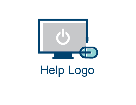 power button inside the monitor with mouse icon