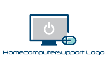 power button inside the monitor with mouse icon