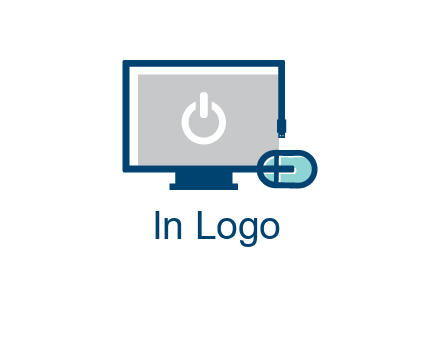 power button inside the monitor with mouse icon