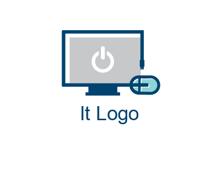 power button inside the monitor with mouse icon