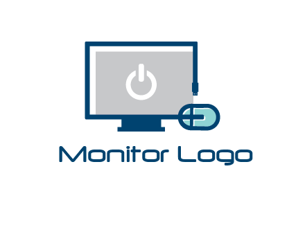 power button inside the monitor with mouse icon