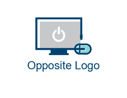 power button inside the monitor with mouse icon