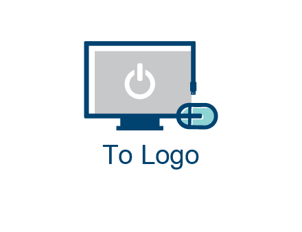 power button inside the monitor with mouse icon