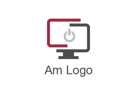 abstract monitor inside power button icon