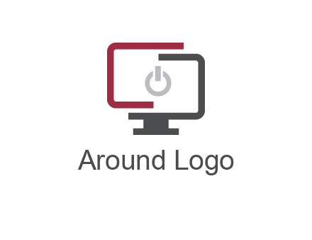 abstract monitor inside power button icon