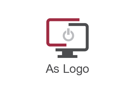 abstract monitor inside power button icon