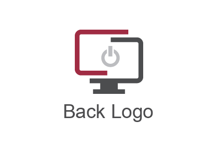 abstract monitor inside power button icon