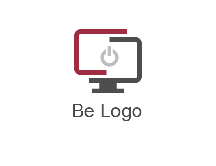 abstract monitor inside power button icon